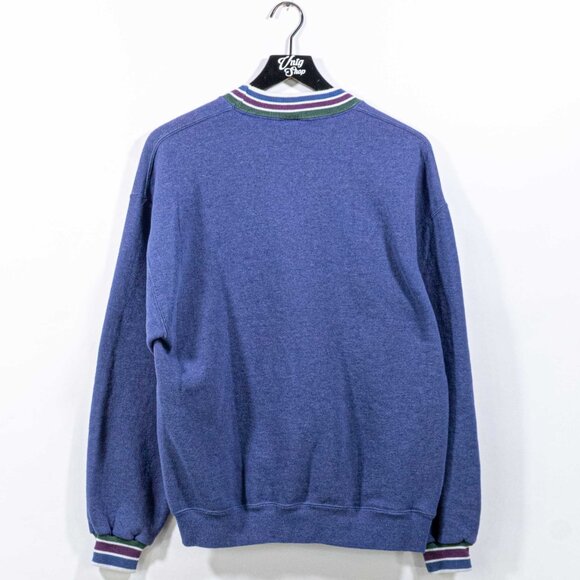 Jerzees Russell Ringer Crewneck Sweatshirt Spell Out Large VTG 90s Streetwear - Picture 2 of 7